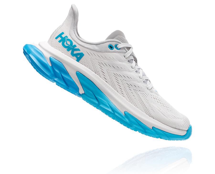 Hoka One One Running Shoes Womens White/Blue - Clifton Edge - 38571VFSZ